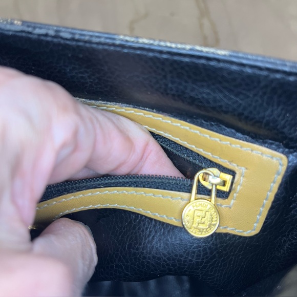 FENDI authentic rare vintage 90s Pequin checkerboard crossbody messenger bag EUC - Picture 5 of 16